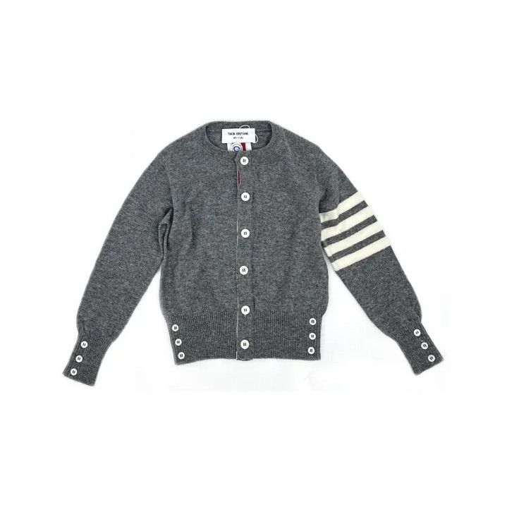 Thom Browne Thom Browne Gray Wool Cardigan for Kids Size US S / EU 44-46 / 1 - 2 Thumbnail