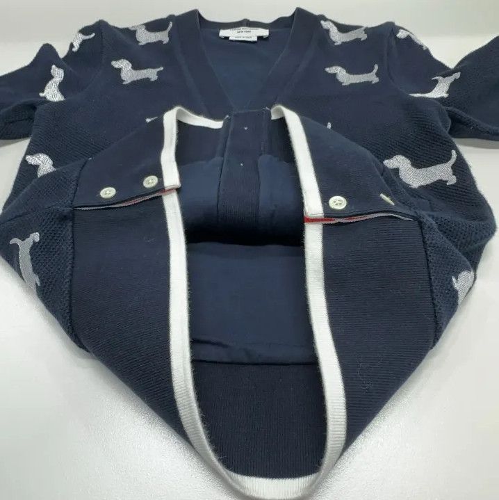 Thom Browne Thom Browne Dog Pattern Knit Cardigan Size US S / EU 44-46 / 1 - 9 Thumbnail