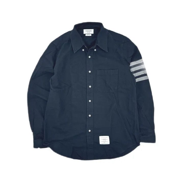 Thom Browne Thom Browne Classic Blue Long Sleeve Shirt Size US M / EU 48-50 / 2 - 2 Thumbnail