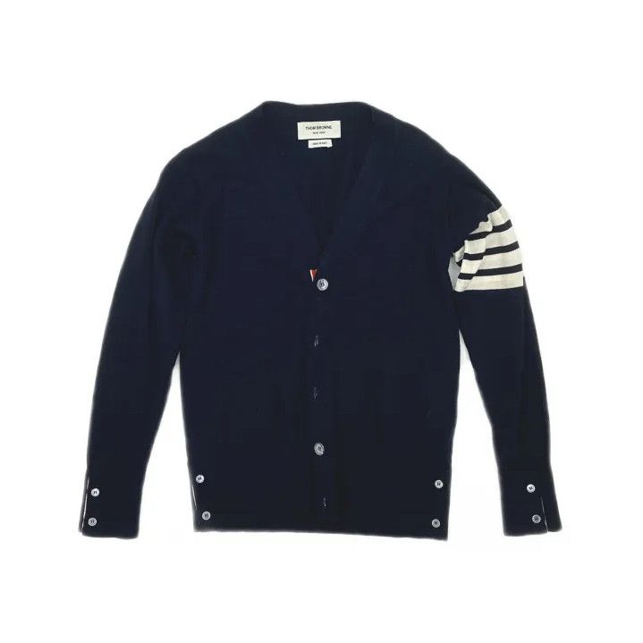Thom Browne Thom Browne Classic V-Neck Cardigan in Blue Size US M / EU 48-50 / 2 - 2 Thumbnail