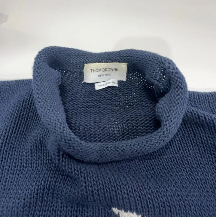 Thom Browne Thom Browne Navy Blue Dolphin Knit Sweater Size US M / EU 48-50 / 2 - 6 Thumbnail