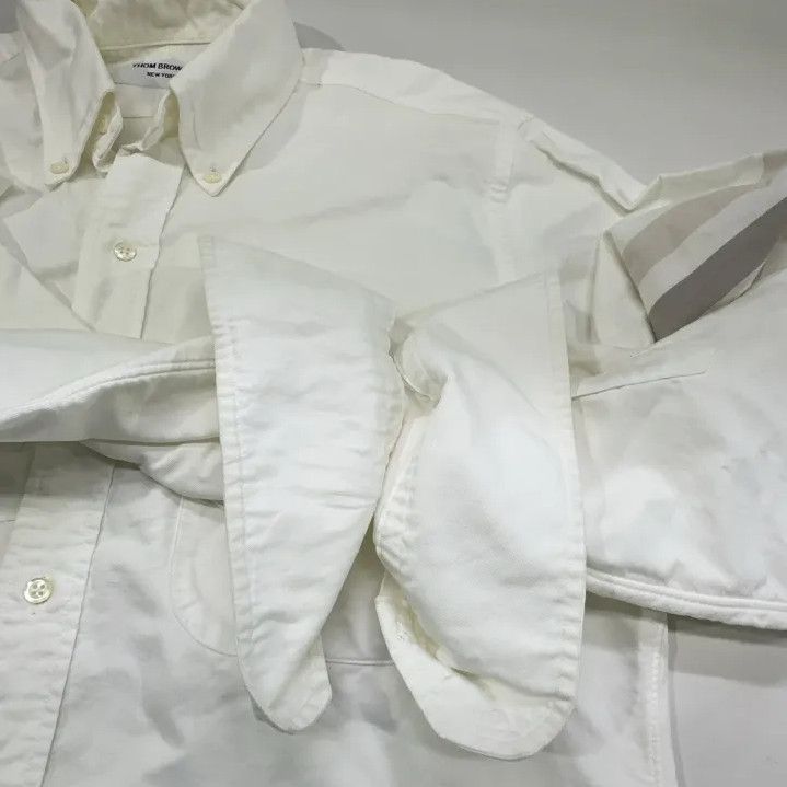 Thom Browne Thom Browne White Casual Long Sleeve Shirt Size US M / EU 48-50 / 2 - 8 Thumbnail