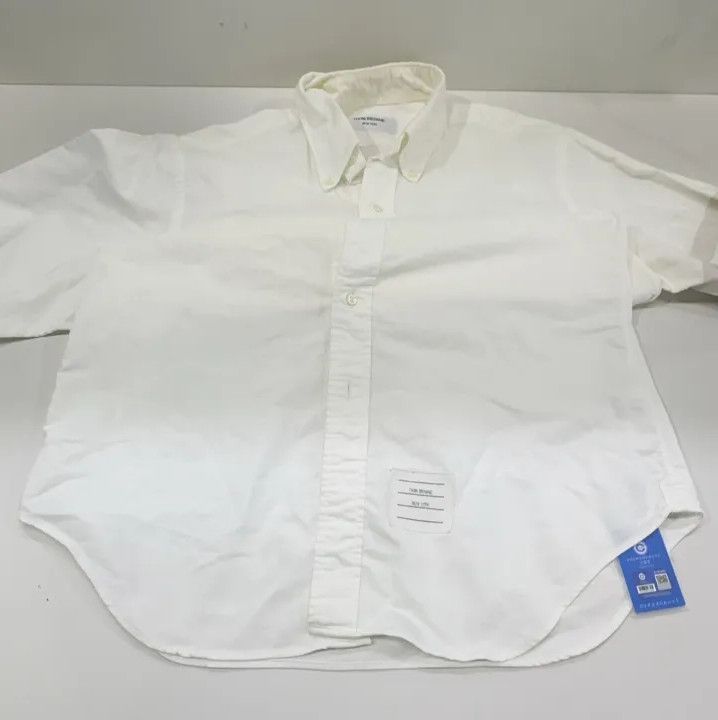 Thom Browne Thom Browne White Casual Long Sleeve Shirt Size US M / EU 48-50 / 2 - 7 Thumbnail