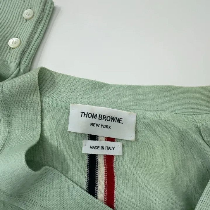 Thom Browne Thom Browne Green V-Neck Wool Cardigan Sweater Size US M / EU 48-50 / 2 - 4 Thumbnail
