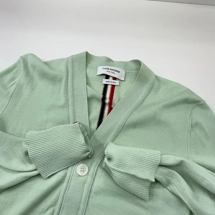 Thom Browne Thom Browne Green V-Neck Wool Cardigan Sweater Size US M / EU 48-50 / 2 - 10 Thumbnail