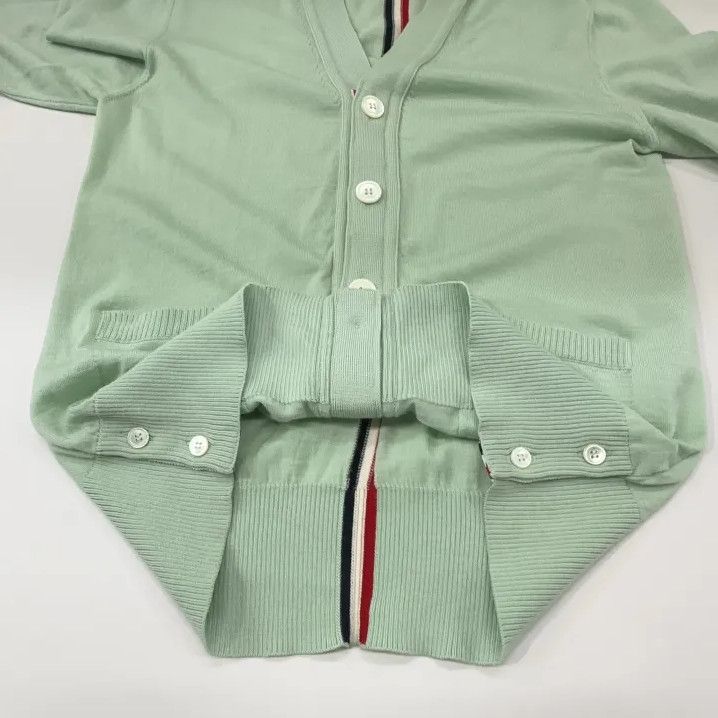 Thom Browne Thom Browne Green V-Neck Wool Cardigan Sweater Size US M / EU 48-50 / 2 - 8 Thumbnail