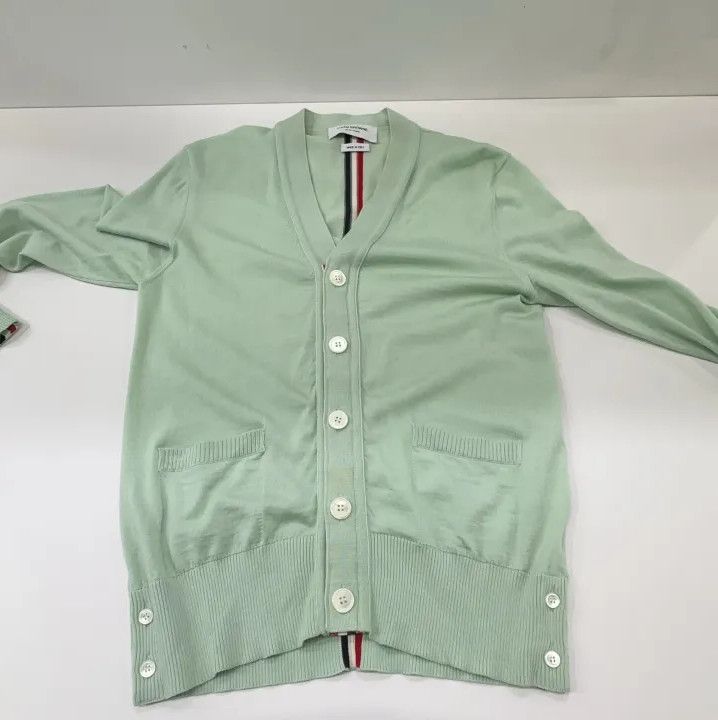 Thom Browne Thom Browne Green V-Neck Wool Cardigan Sweater Size US M / EU 48-50 / 2 - 7 Thumbnail