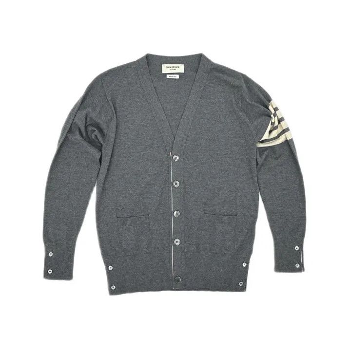Thom Browne Thom Browne Gray Long Sleeve Cardigan Size US S / EU 44-46 / 1 - 2 Thumbnail