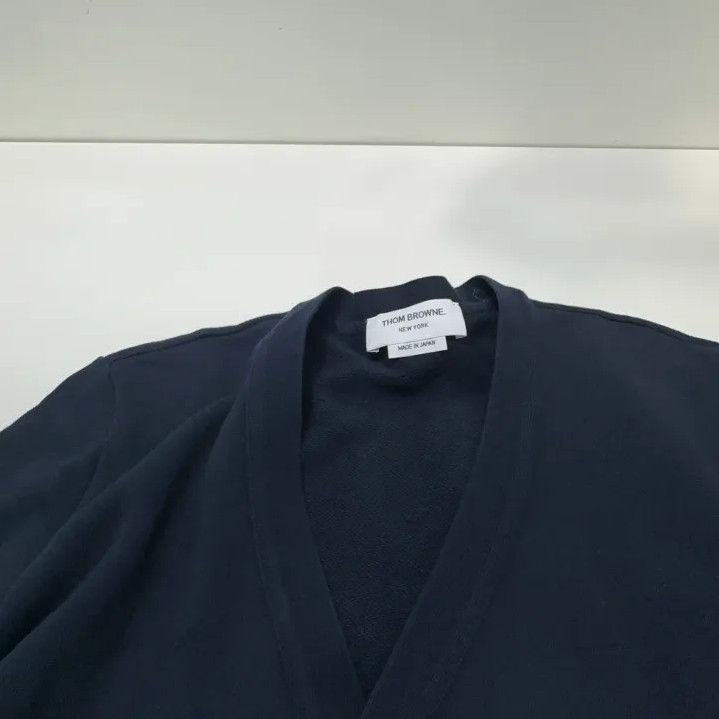 Thom Browne Thom Browne Classic V-Neck Cotton Knit Sweater Size US S / EU 44-46 / 1 - 9 Thumbnail