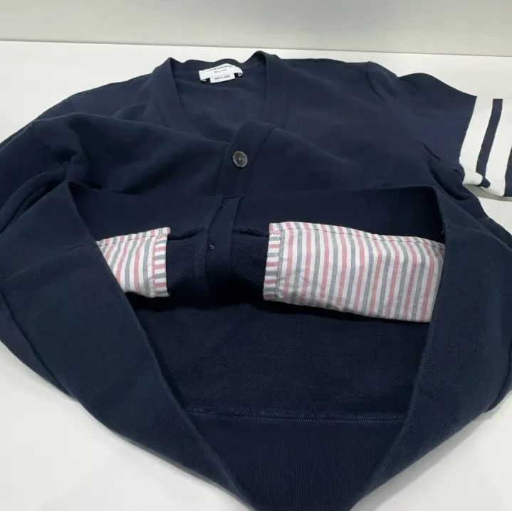 Thom Browne Thom Browne Classic V-Neck Cotton Knit Sweater Size US S / EU 44-46 / 1 - 10 Thumbnail