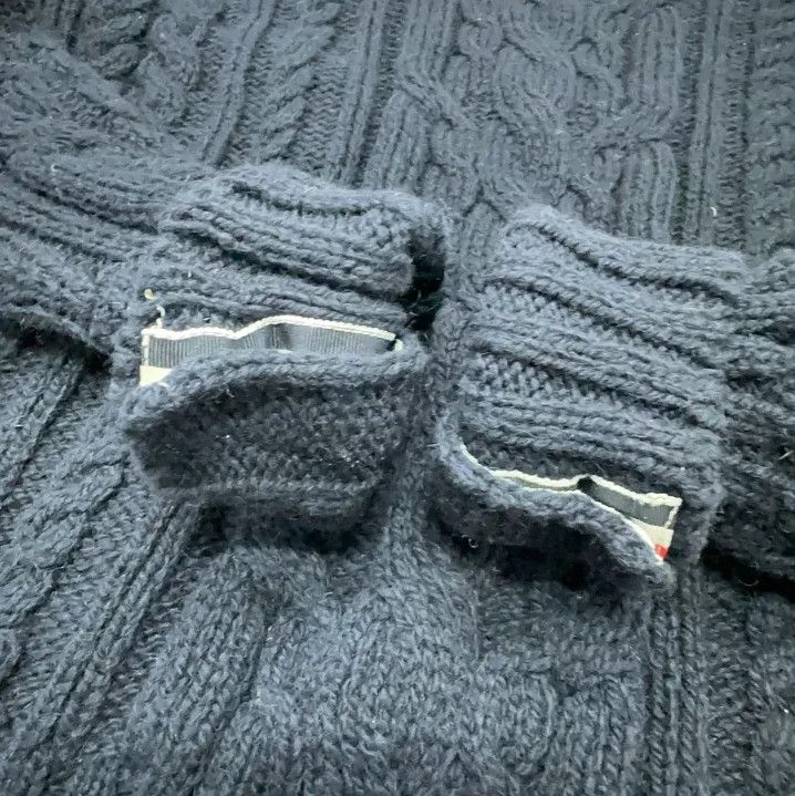 Thom Browne Thom Browne Navy Cable Knit Wool Sweater Size US L / EU 52-54 / 3 - 9 Thumbnail