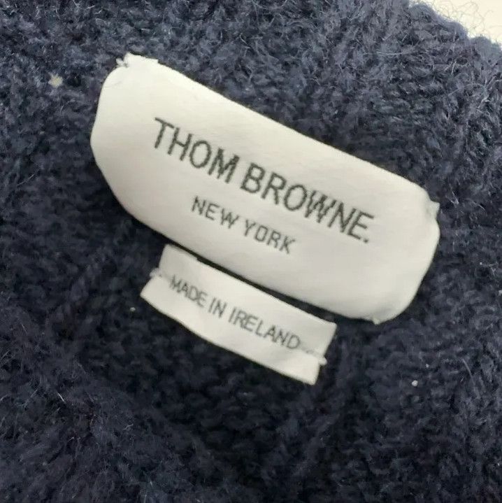 Thom Browne Thom Browne Navy Cable Knit Wool Sweater Size US L / EU 52-54 / 3 - 5 Thumbnail