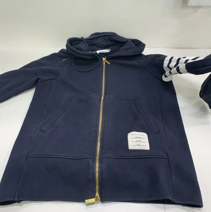 Thom Browne Thom Browne Classic Stripe Hooded Sweatshirt Size US M / EU 48-50 / 2 - 13 Thumbnail