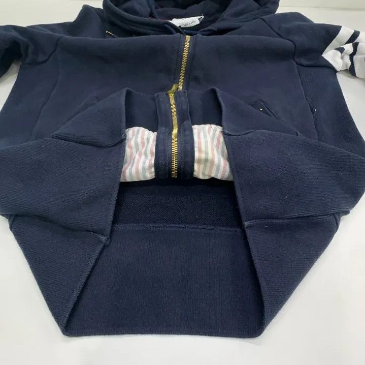 Thom Browne Thom Browne Classic Stripe Hooded Sweatshirt Size US M / EU 48-50 / 2 - 14 Thumbnail