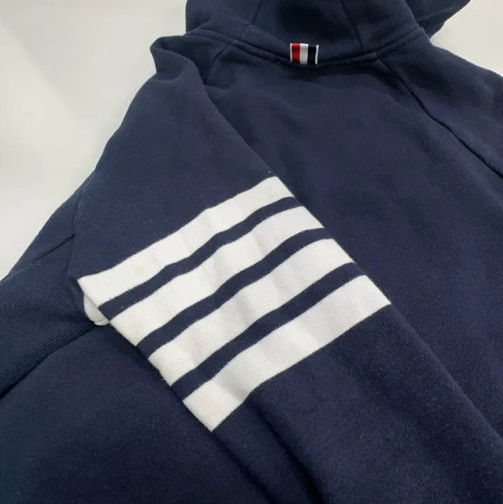 Thom Browne Thom Browne Classic Stripe Hooded Sweatshirt Size US M / EU 48-50 / 2 - 8 Thumbnail