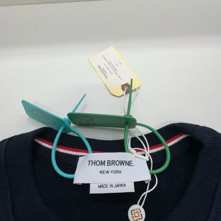 Thom Browne Thom Browne Classic Navy Blue Sweatshirt for Men Size US L / EU 52-54 / 3 - 3 Thumbnail