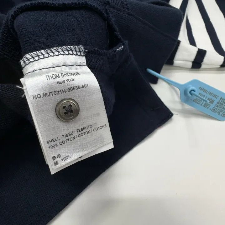 Thom Browne Thom Browne Classic Navy Blue Sweatshirt for Men Size US L / EU 52-54 / 3 - 2 Thumbnail