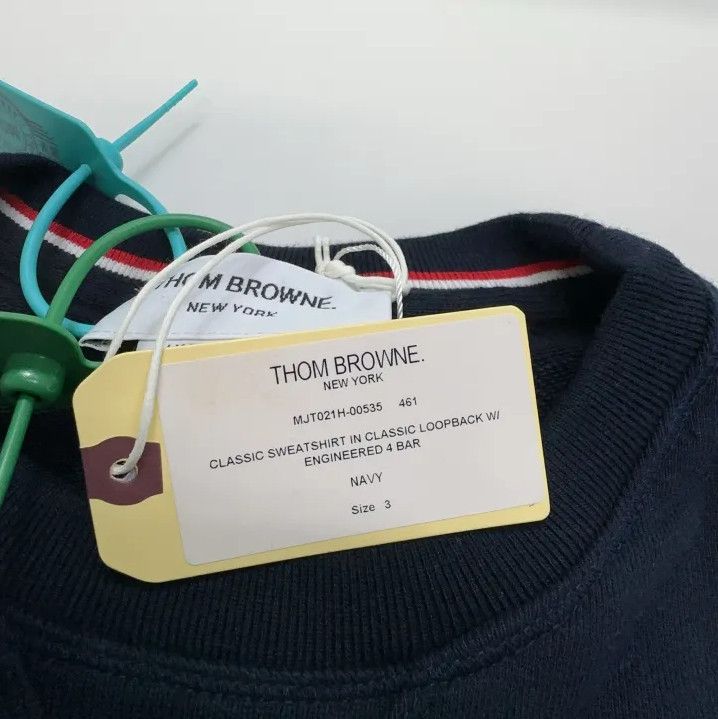 Thom Browne Thom Browne Classic Navy Blue Sweatshirt for Men Size US L / EU 52-54 / 3 - 4 Thumbnail