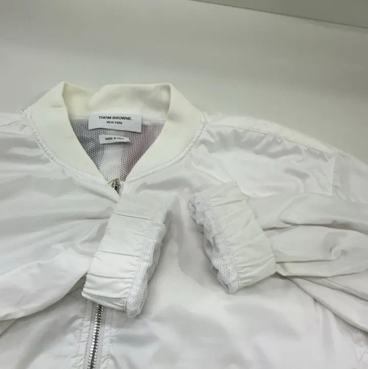 Thom Browne Thom Browne White Rwb Stripe Bomber Jacket Size US L / EU 52-54 / 3 - 8 Thumbnail