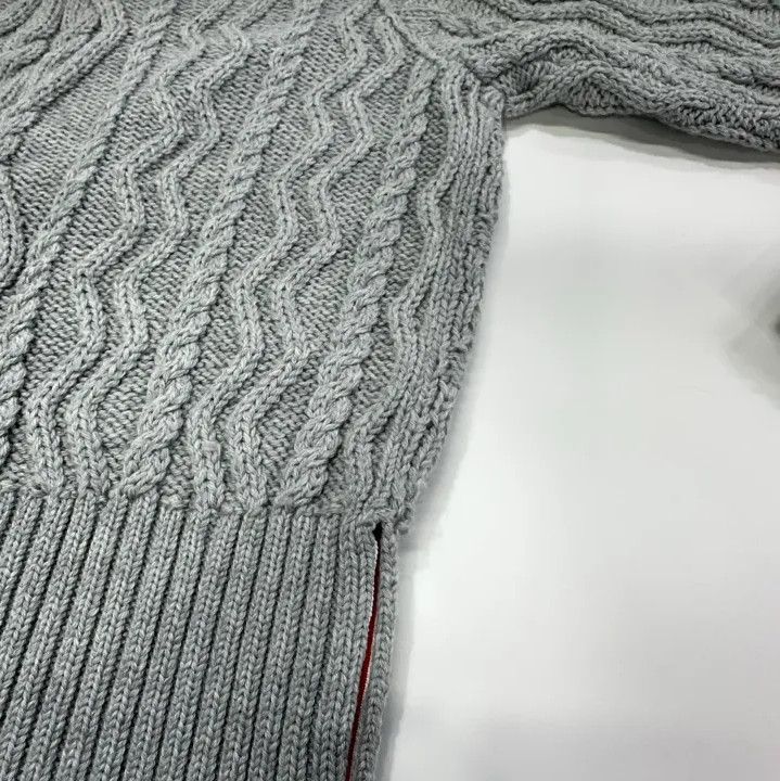 Thom Browne Thom Browne Gray Striped Cardigan Sweater for Men Size US S / EU 44-46 / 1 - 10 Thumbnail