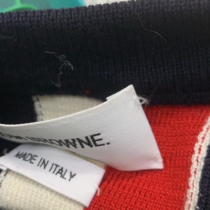 Thom Browne Thom Browne Blue Logo Embroidered Wool Sweater Size US S / EU 44-46 / 1 - 3 Thumbnail