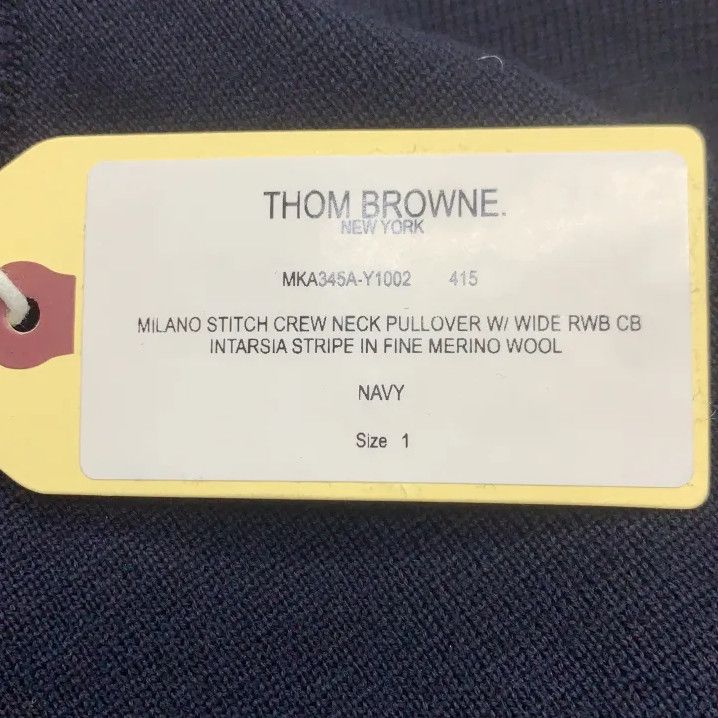 Thom Browne Thom Browne Blue Logo Embroidered Wool Sweater Size US S / EU 44-46 / 1 - 2 Thumbnail