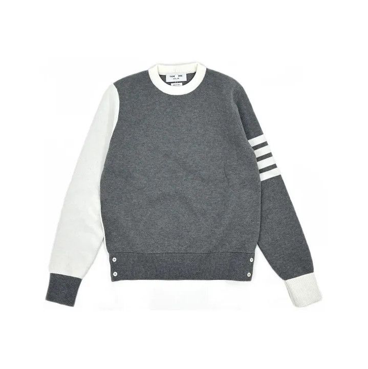 Thom Browne Thom Browne Gray Colorblock Knit Sweater Size US S / EU 44-46 / 1 - 2 Thumbnail