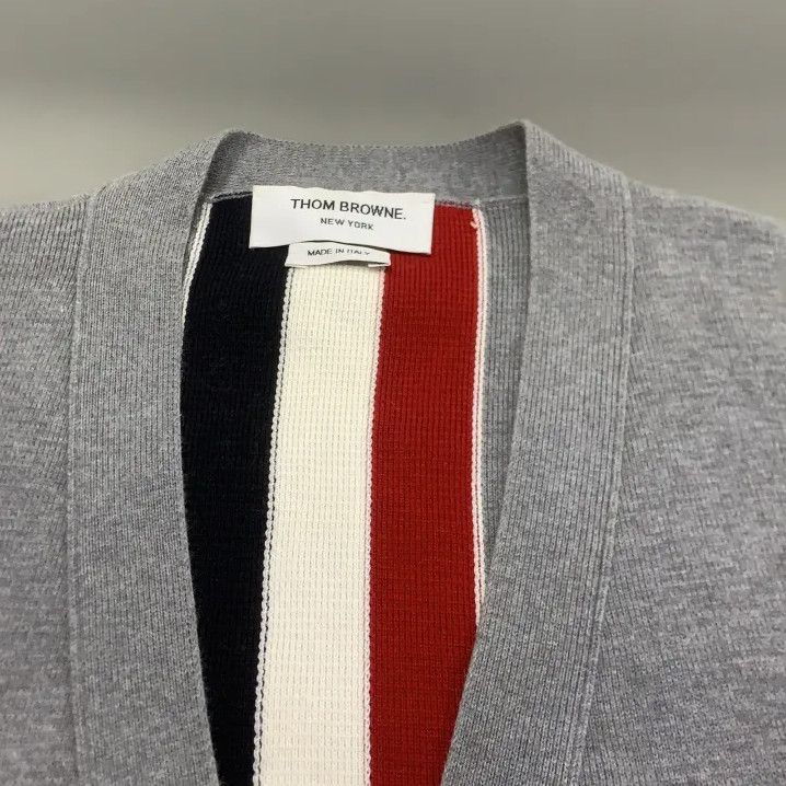 Thom Browne Thom Browne Gray Casual Knit Cardigan for Men Size US M / EU 48-50 / 2 - 7 Thumbnail