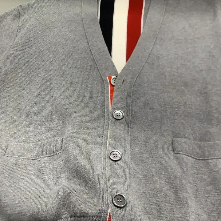 Thom Browne Thom Browne Gray Casual Knit Cardigan for Men Size US M / EU 48-50 / 2 - 12 Thumbnail