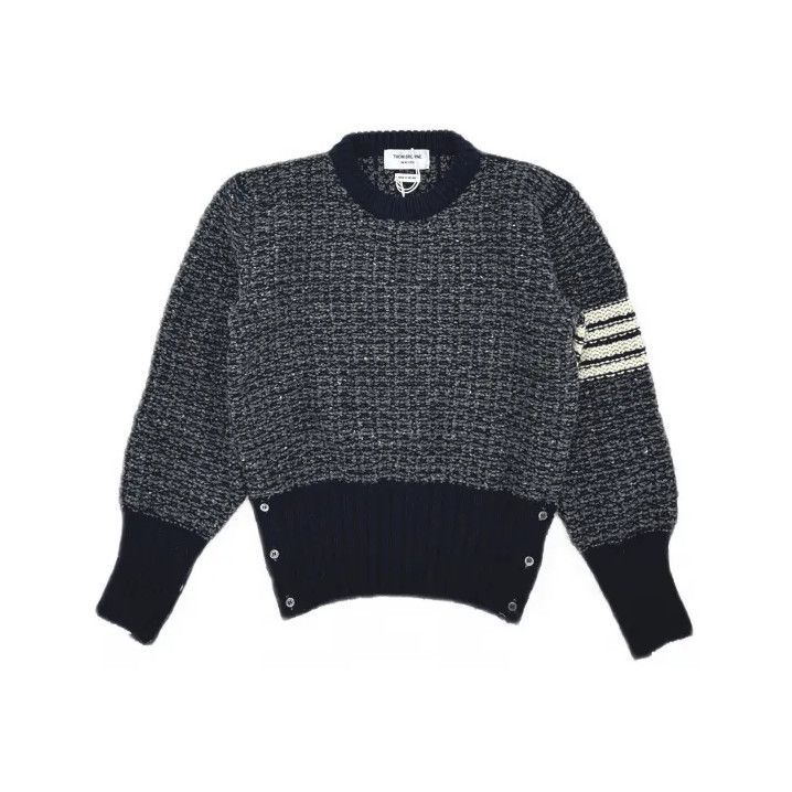 Thom Browne Thom Browne Navy Blue Striped Knit Sweater Size US M / EU 48-50 / 2 - 2 Thumbnail