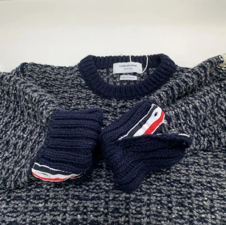 Thom Browne Thom Browne Navy Blue Striped Knit Sweater Size US M / EU 48-50 / 2 - 8 Thumbnail