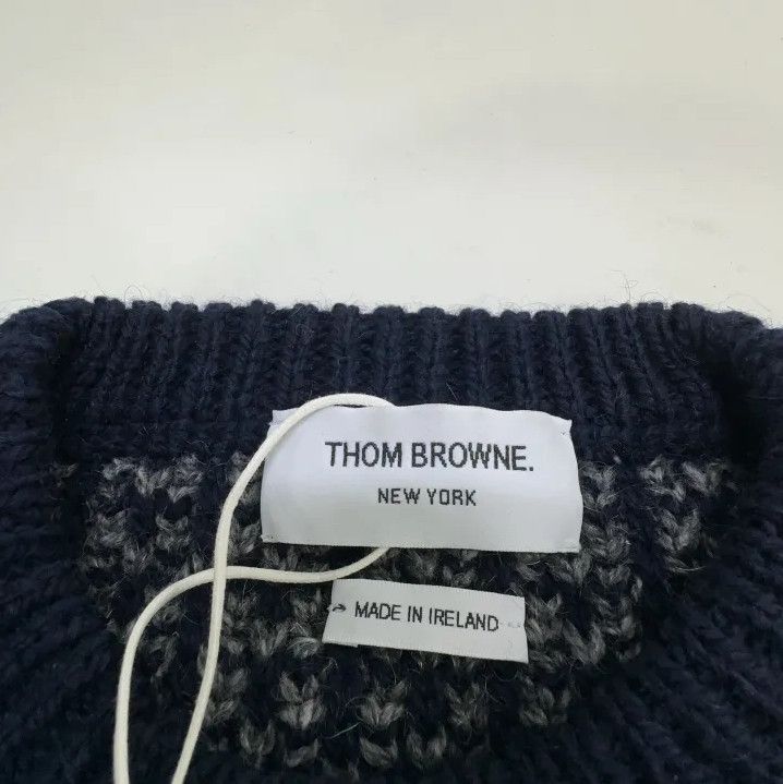 Thom Browne Thom Browne Navy Blue Striped Knit Sweater Size US M / EU 48-50 / 2 - 4 Thumbnail