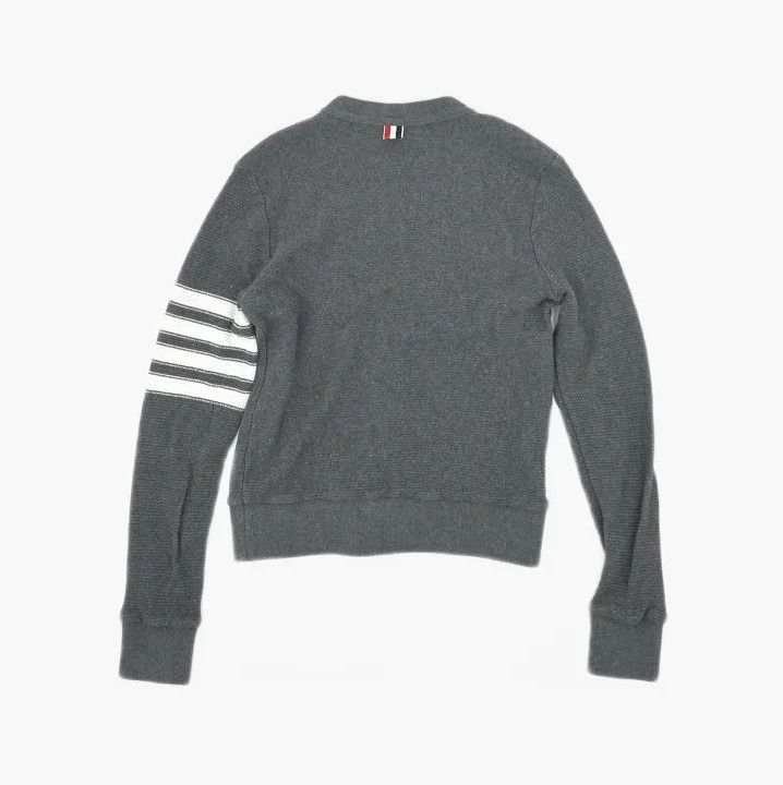 Thom Browne Thom Browne Gray Striped V-Neck Cardigan Sweater Size US S / EU 44-46 / 1 - 3 Thumbnail