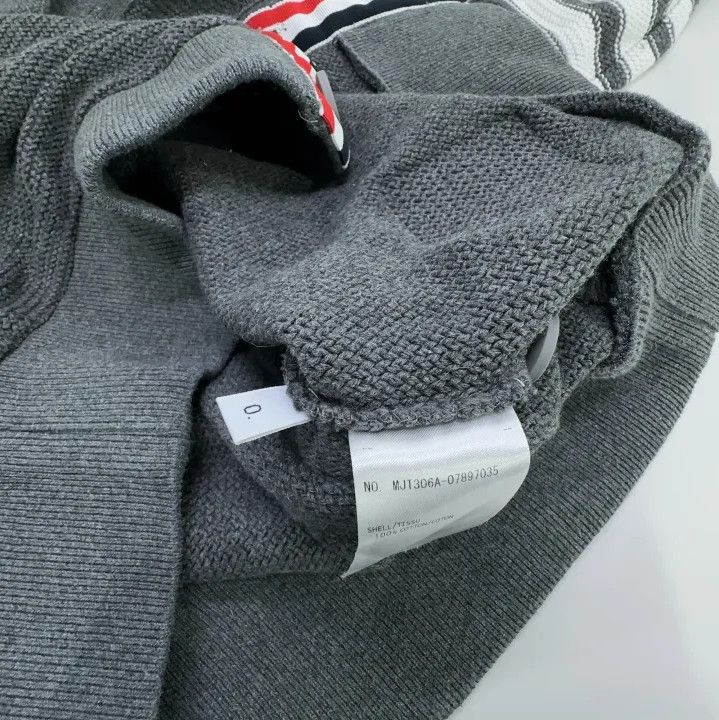 Thom Browne Thom Browne Gray Striped V-Neck Cardigan Sweater Size US S / EU 44-46 / 1 - 4 Thumbnail