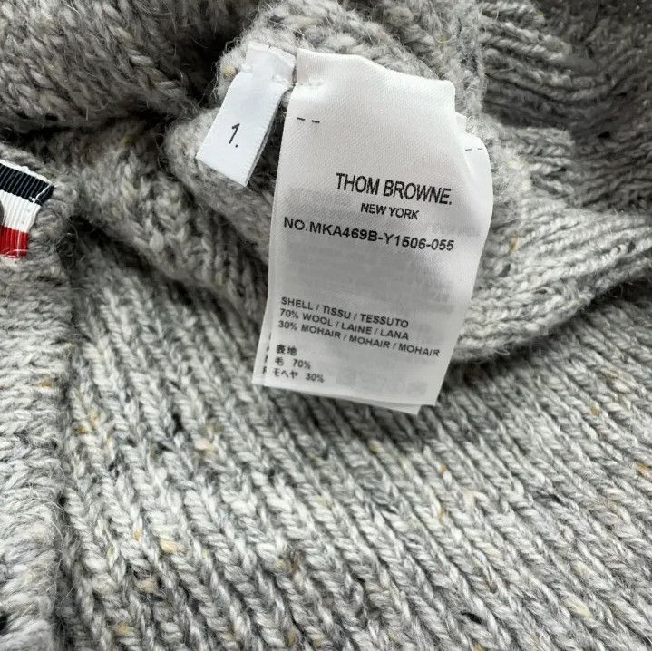 Thom Browne Thom Browne Gray Striped Wool Long Sleeve Sweater Size US S / EU 44-46 / 1 - 4 Thumbnail
