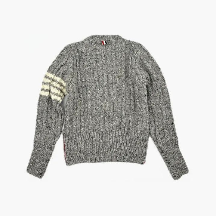 Thom Browne Thom Browne Gray Striped Wool Long Sleeve Sweater Size US S / EU 44-46 / 1 - 3 Thumbnail