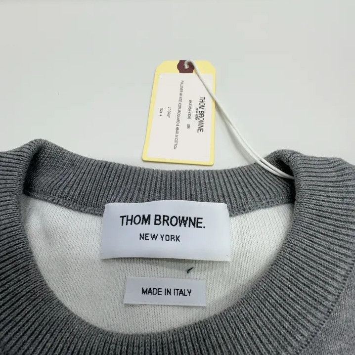 Thom Browne Thom Browne Gray Pullover Knit Sweater Size US L / EU 52-54 / 3 - 4 Thumbnail