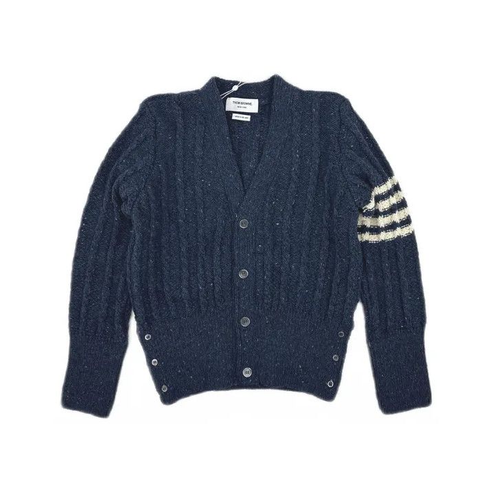 Thom Browne Thom Browne Blue Cable Knit Long Sleeve Sweater Size US M / EU 48-50 / 2 - 2 Thumbnail