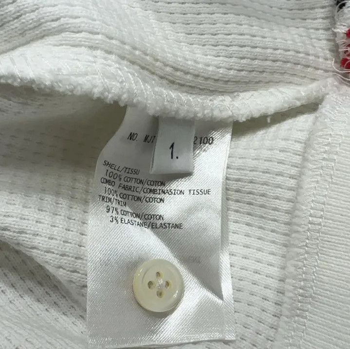 Thom Browne Thom Browne Classic Crewneck Waffle Knit White Sweatshirt Size US S / EU 44-46 / 1 - 6 Thumbnail