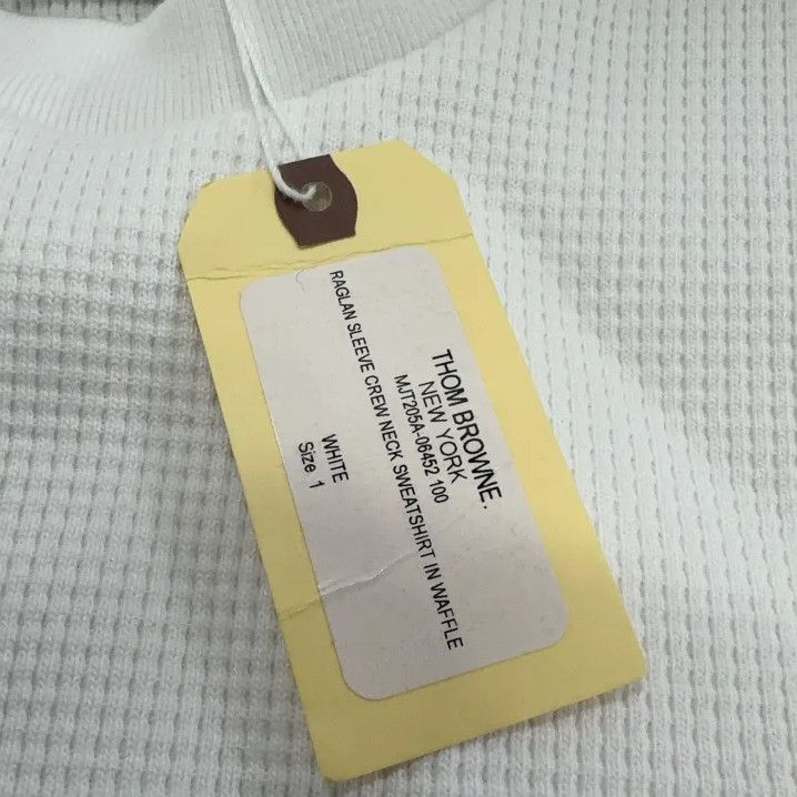 Thom Browne Thom Browne Classic Crewneck Waffle Knit White Sweatshirt Size US S / EU 44-46 / 1 - 4 Thumbnail