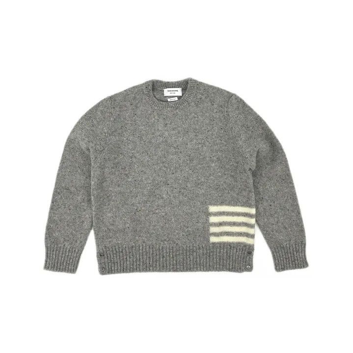 Thom Browne Thom Browne Gray Wool Crewneck Sweater Size US M / EU 48-50 / 2 - 2 Thumbnail
