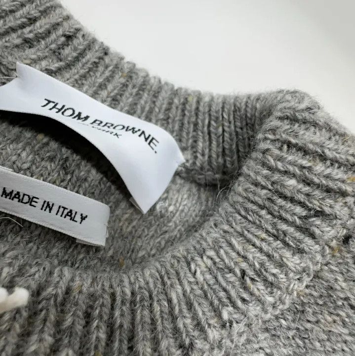 Thom Browne Thom Browne Gray Wool Crewneck Sweater Size US M / EU 48-50 / 2 - 7 Thumbnail