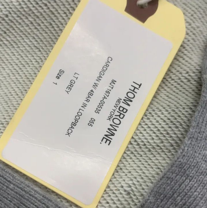 Thom Browne Thom Browne Gray V-Neck Cardigan with Stripes Size US S / EU 44-46 / 1 - 2 Thumbnail