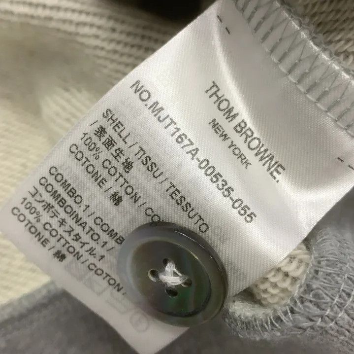 Thom Browne Thom Browne Gray V-Neck Cardigan with Stripes Size US S / EU 44-46 / 1 - 4 Thumbnail