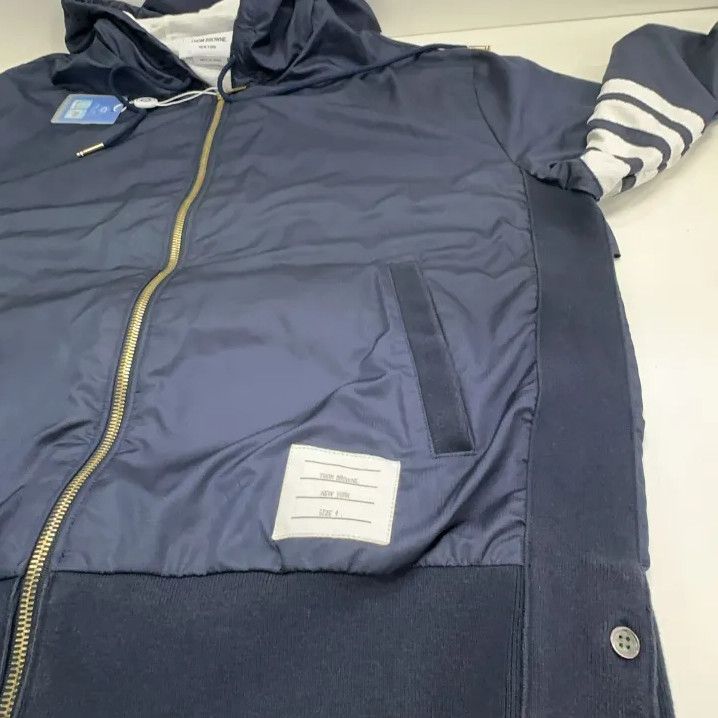 Thom Browne Thom Browne Navy Hooded Long Sleeve Jacket Size US S / EU 44-46 / 1 - 10 Thumbnail