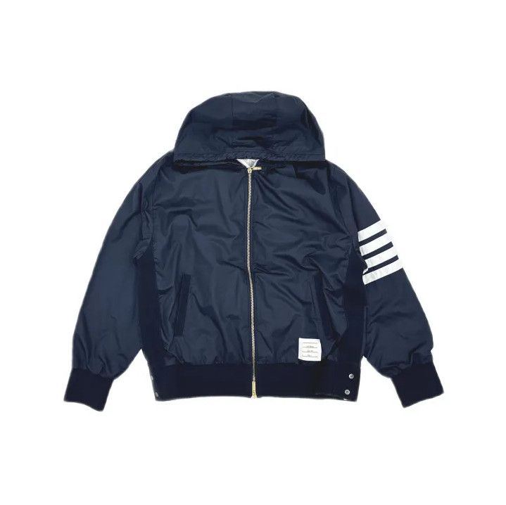 Thom Browne Thom Browne Navy Hooded Long Sleeve Jacket Size US S / EU 44-46 / 1 - 2 Thumbnail