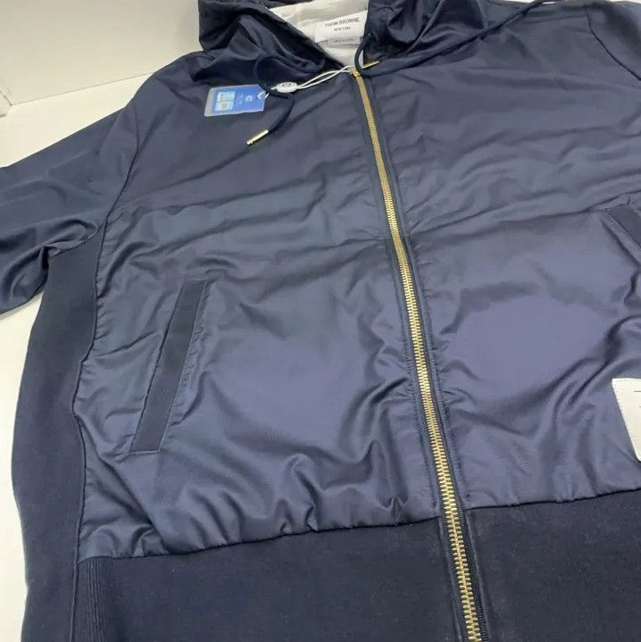 Thom Browne Thom Browne Navy Hooded Long Sleeve Jacket Size US S / EU 44-46 / 1 - 11 Thumbnail