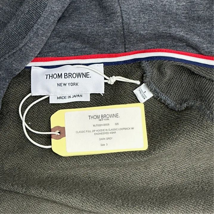 Thom Browne Thom Browne Classic Zip-Up Hoodie in Grey Size US L / EU 52-54 / 3 - 2 Thumbnail