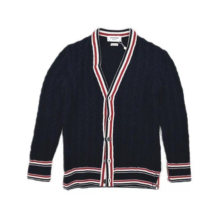 Thom Browne Thom Browne V-Neck Knitwear with Stripes Size US M / EU 48-50 / 2 - 2 Thumbnail