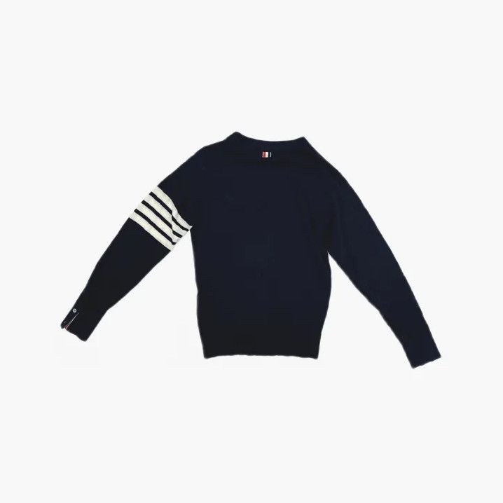 Thom Browne Thom Browne Blue Merino Wool V-Neck Cardigan Size US M / EU 48-50 / 2 - 3 Thumbnail